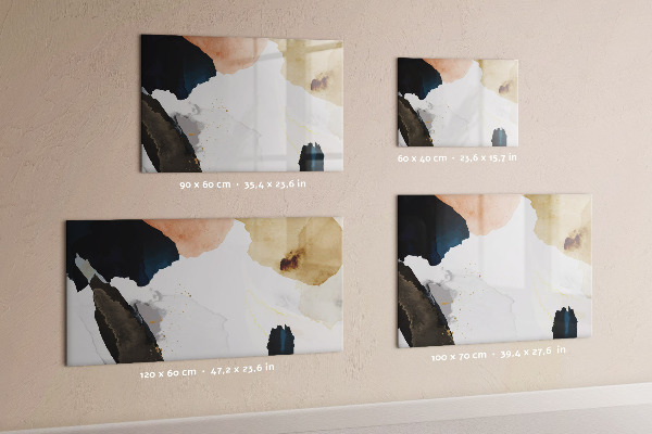 Memobord van glas met print inclusief neodymium magneten Een creatieve ruimte voor het presenteren van foto's