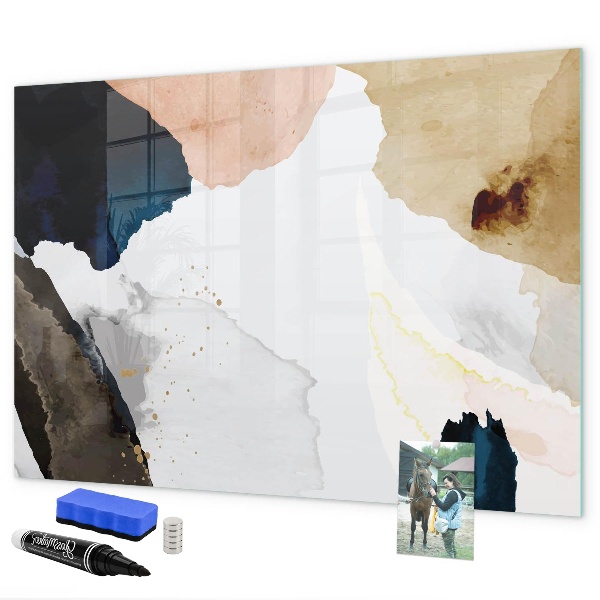 Memobord van glas met print inclusief neodymium magneten Een creatieve ruimte voor het presenteren van foto's