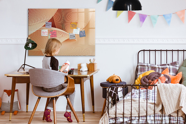 Decoratief glazen wandbord beschrijfbaar en magnetisch Modern fotodisplaybord