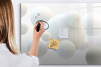 Decoratief glazen wandbord beschrijfbaar en magnetisch Ruimte voor herinneringen en notities