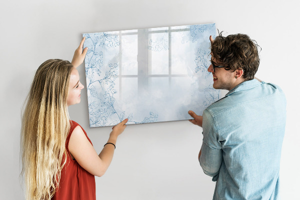 Memobord van glas met print inclusief neodymium magneten Ruimte voor herinneringen en notities