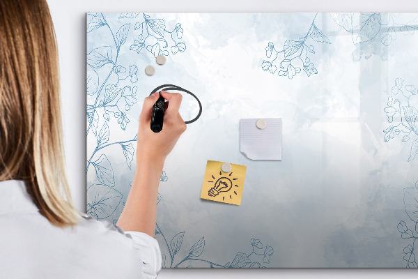 Memobord van glas met print inclusief neodymium magneten Ruimte voor herinneringen en notities