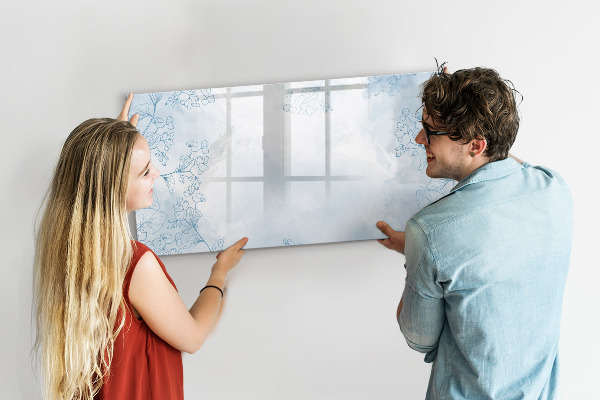 Memobord van glas met print inclusief neodymium magneten Ruimte voor herinneringen en notities