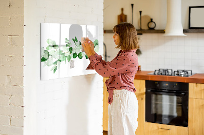 Decoratief glazen wandbord beschrijfbaar en magnetisch Groen bord voor foto's en notities