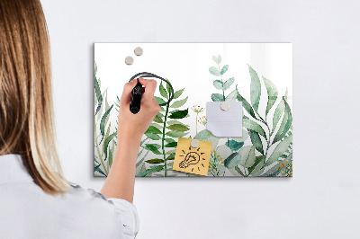 Memobord van glas met print inclusief neodymium magneten Groen bord voor notities en foto's
