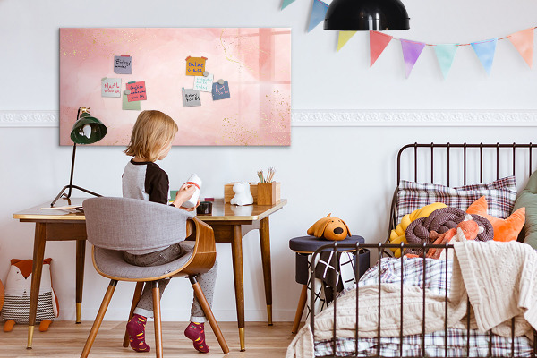 Decoratief glazen wandbord beschrijfbaar en magnetisch Stijlvol bord voor foto's en notities