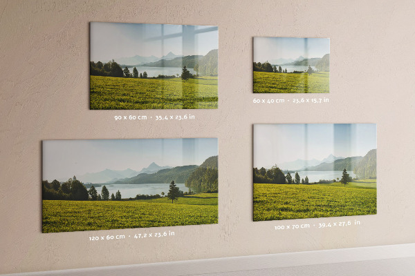 Decoratief glazen wandbord beschrijfbaar en magnetisch Een creatieve ruimte om je herinneringen tentoon te stellen.