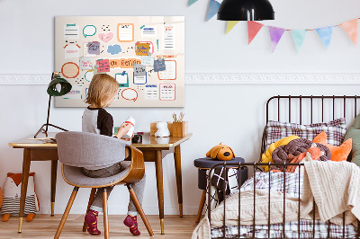Decoratief glazen wandbord beschrijfbaar en magnetisch Creatieve inspiratie en doelenbord