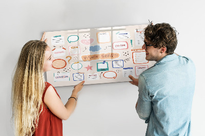 Decoratief glazen wandbord beschrijfbaar en magnetisch Creatieve inspiratie en doelenbord