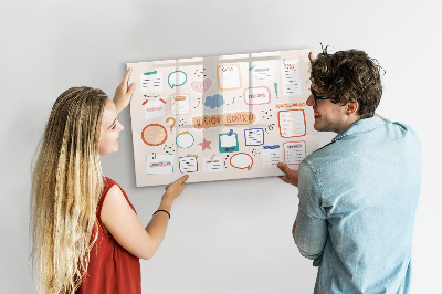Decoratief glazen wandbord beschrijfbaar en magnetisch Creatieve inspiratie en doelenbord