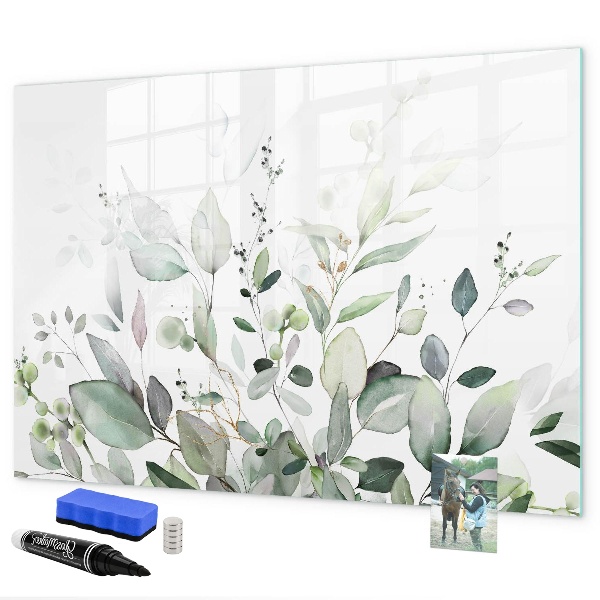 Memobord van glas met print inclusief neodymium magneten Decoratief bord voor foto's en notities
