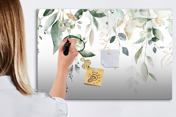 Decoratief glazen wandbord beschrijfbaar en magnetisch Creatief fotopresentatiebord