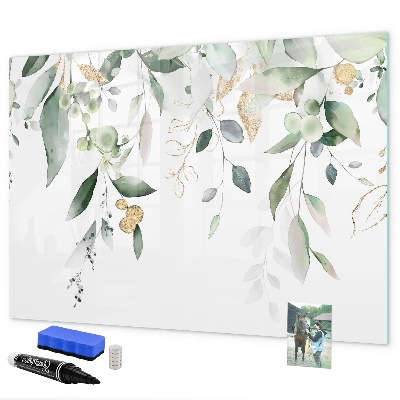 Decoratief glazen wandbord beschrijfbaar en magnetisch Creatief fotopresentatiebord