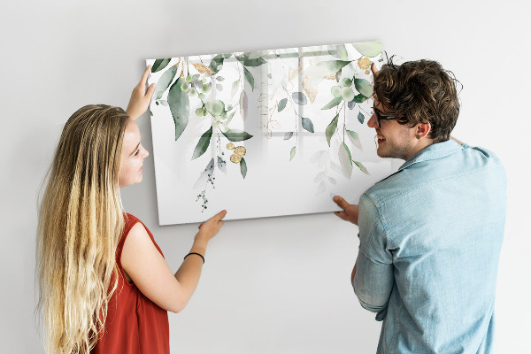 Decoratief glazen wandbord beschrijfbaar en magnetisch Creatief fotopresentatiebord