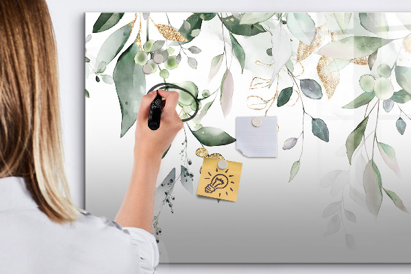 Decoratief glazen wandbord beschrijfbaar en magnetisch Creatief fotopresentatiebord