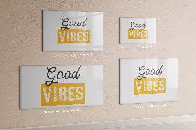 Decoratief glazen wandbord beschrijfbaar en magnetisch Positieve vibes en herinneringen