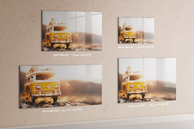 Decoratief glazen wandbord beschrijfbaar en magnetisch Kleurrijke herinneringen tegen de achtergrond van de natuur.