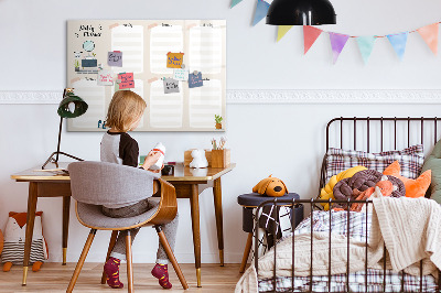 Decoratief glazen wandbord beschrijfbaar en magnetisch Weekplanner met ruimte voor foto's