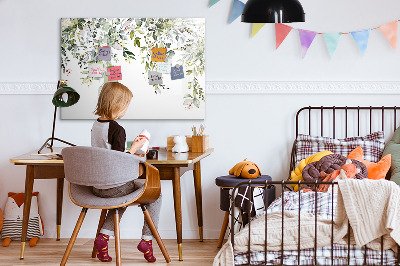 Decoratief glazen wandbord beschrijfbaar en magnetisch Creatief moodboard voor foto's en notities