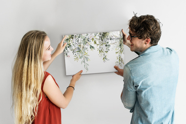Decoratief glazen wandbord beschrijfbaar en magnetisch Creatief moodboard voor foto's en notities