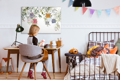 Decoratief glazen wandbord beschrijfbaar en magnetisch Creatief moodboard voor foto's en notities