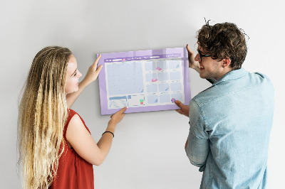 Memobord van glas met print inclusief neodymium magneten Maandplanner met ruimte voor foto's