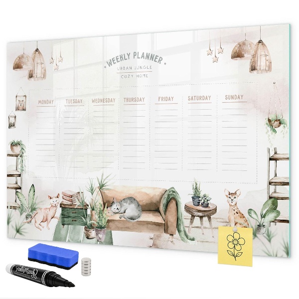 Weekplanner in urban jungle-stijl
