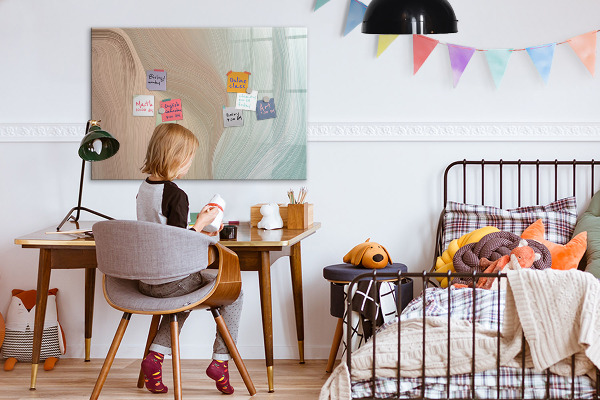 Memobord van glas met print inclusief neodymium magneten Modern prikbord voor notities en foto's