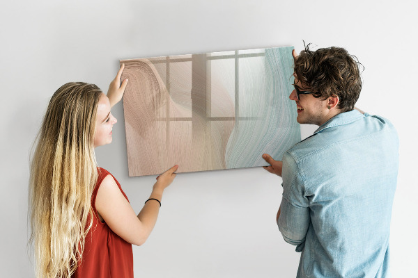 Memobord van glas met print inclusief neodymium magneten Modern prikbord voor notities en foto's