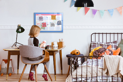 Decoratief glazen wandbord beschrijfbaar en magnetisch Jaarplanner met ruimte voor foto's