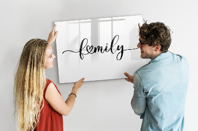 Memobord van glas met print inclusief neodymium magneten Familieherinneringen aan de muur