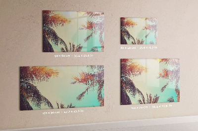 Decoratief glazen wandbord beschrijfbaar en magnetisch Zomerse herinneringen in een tropische stijl