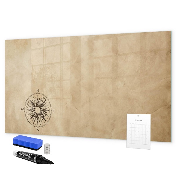 Memobord van glas met print inclusief neodymium magneten Een stijlvol bord voor notities en foto's