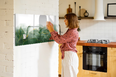 Memobord van glas met print inclusief neodymium magneten Groen bord voor foto's en notities
