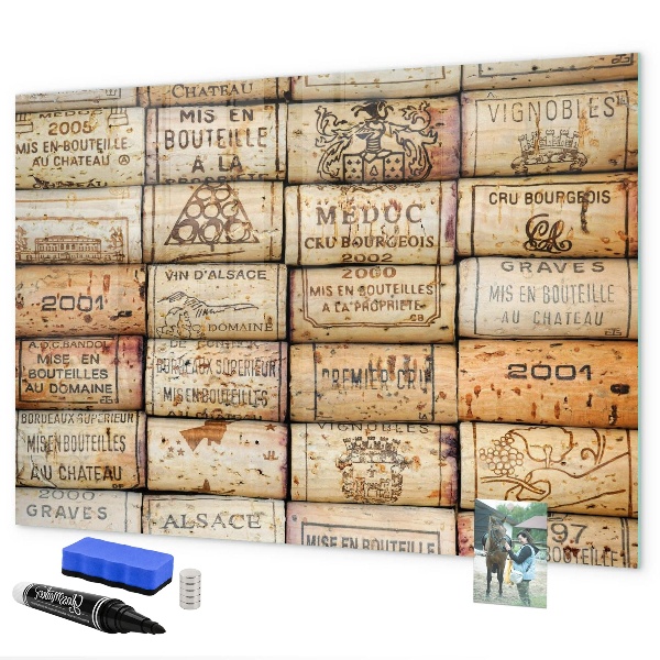 Memobord van glas met print inclusief neodymium magneten Een prikbord voor notities en herinneringen.