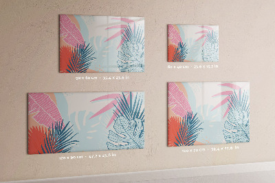 Decoratief glazen wandbord beschrijfbaar en magnetisch Een kleurrijk prikbord voor notities en foto's