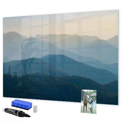 Memobord van glas met print inclusief neodymium magneten Een knusse plek voor herinneringen en aantekeningen.