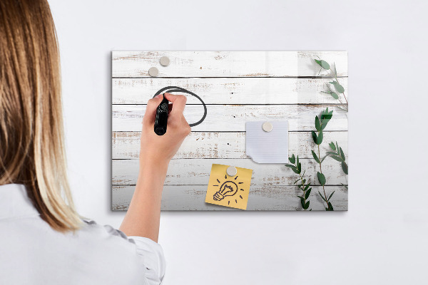 Memobord van glas met print inclusief neodymium magneten Bord voor foto's en notities