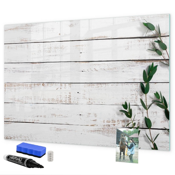 Memobord van glas met print inclusief neodymium magneten Bord voor foto's en notities