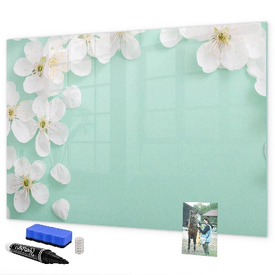 Decoratief glazen wandbord beschrijfbaar en magnetisch Creatief fotopresentatiebord