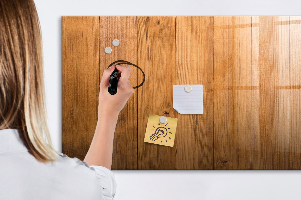 Memobord van glas met print inclusief neodymium magneten Notitie- en fotobord