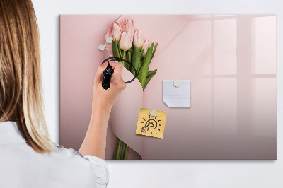 Decoratief glazen wandbord beschrijfbaar en magnetisch Een creatieve ruimte voor herinneringen en notities