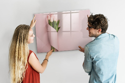 Decoratief glazen wandbord beschrijfbaar en magnetisch Een creatieve ruimte voor herinneringen en notities