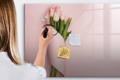 Decoratief glazen wandbord beschrijfbaar en magnetisch Een creatieve ruimte voor herinneringen en notities