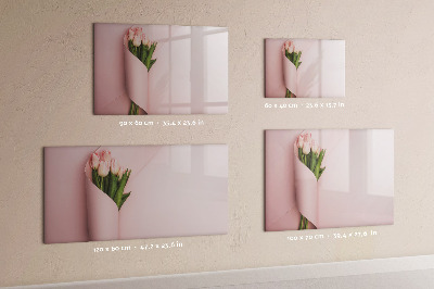 Decoratief glazen wandbord beschrijfbaar en magnetisch Een creatieve ruimte voor herinneringen en notities