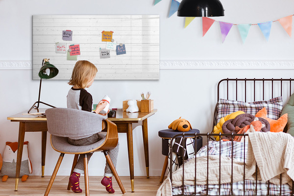 Decoratief glazen wandbord beschrijfbaar en magnetisch Bord voor foto's en notities