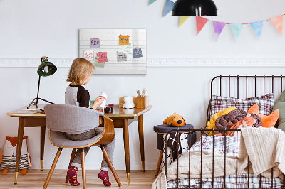 Decoratief glazen wandbord beschrijfbaar en magnetisch Bord voor foto's en notities