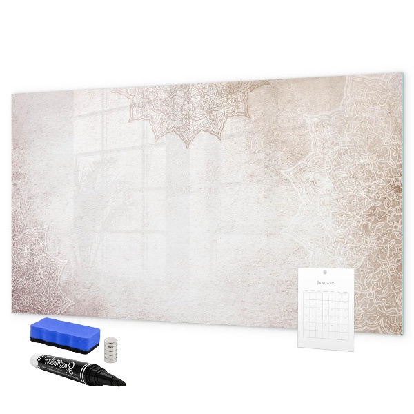 Decoratief glazen wandbord beschrijfbaar en magnetisch Notitie- en fotobord
