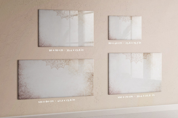 Decoratief glazen wandbord beschrijfbaar en magnetisch Notitie- en fotobord