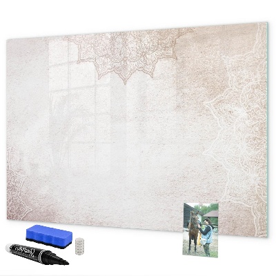 Decoratief glazen wandbord beschrijfbaar en magnetisch Notitie- en fotobord